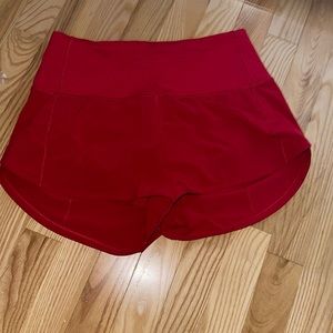 Lululemon Speed-Up High Rise Lined shorts 2.5 Dark Red